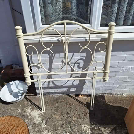 Photo of free Single bed metal headboard (Southall) #1