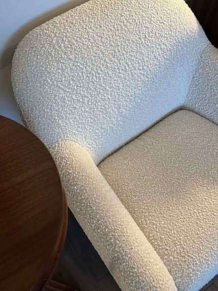 Photo of free Cozy White Teddy Bouclé Accent Chair – Good Condition (Padgate WA1) #3