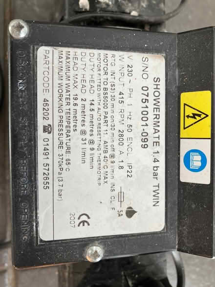 Photo of free Shower pump (Abingdon OX14) #2
