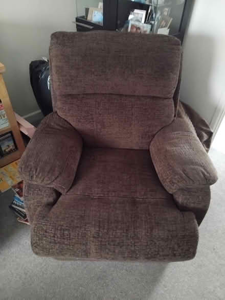 Photo of free Brown 3 seeter manual recliner settee and manual recliner ch (Roselands TQ4) #1