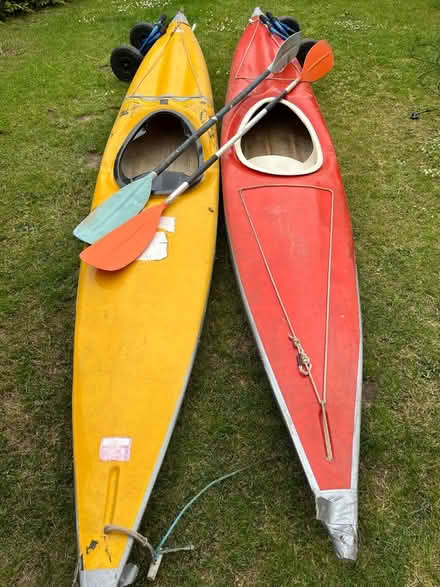 Photo of free 2 Kayaks with oars and trolleys (Fradley Park WS13) #2
