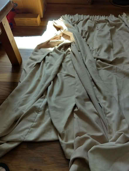 Photo of free Two beige curtains - 160 by 130cm (Tilehurst, Reading) #1