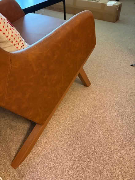 Photo of free PU leather brown armchair (W13) #3