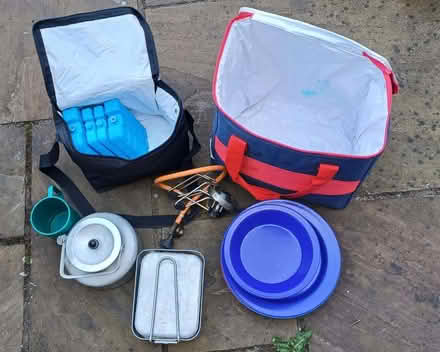 Photo of free Camping Pack: Burner,Kettle, Tins, Plates, cup, Lrg Flask (Dean Row SK9) #1