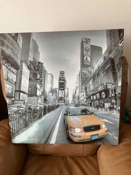 Photo of free Canvas print of a yellow American taxi (Rothley LE7) #1