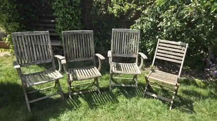 Photo of free 8 folding wooden garden chairs (Bournemouth BH9) #1