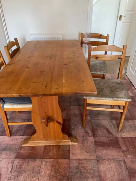 Photo of free Pine table and chairs (Yaxley PE7) #1