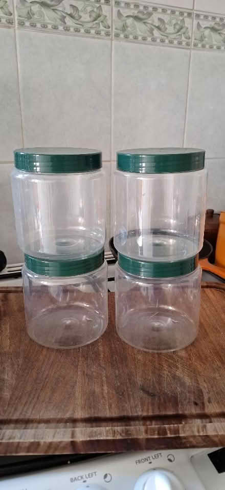 Photo of free Plastic Storage Jars x 4 (Harrogate HG1) #1