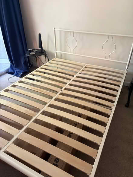 Photo of free White/cream bed frame Double (W13) #1