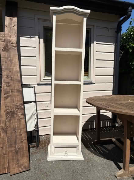 Photo of free Tall wood painted shelves (Kilmacud Co Dublin.) #2