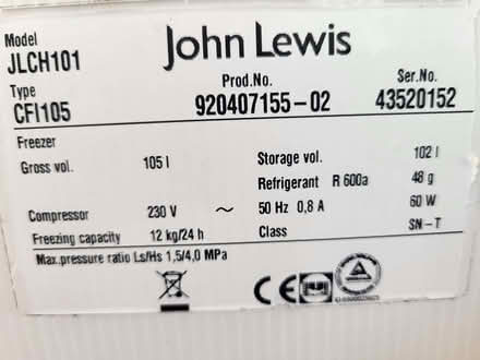 Photo of free John Lewis Chest freezer (Corston BA2) #1