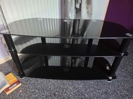 Photo of free Large glass tv stand (Derby city centre) #1