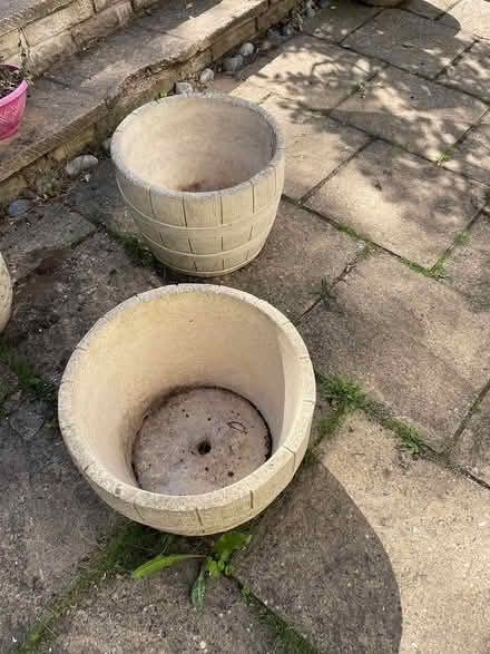 Photo of free Two large stoneware planting pots (Barnet) #1