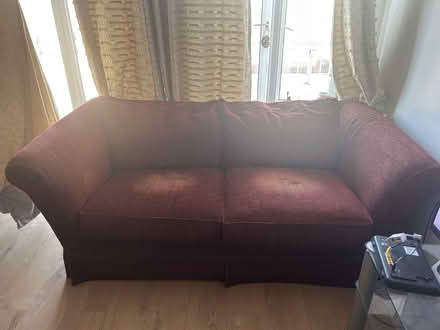 Photo of free 2 Seater Multi York Sofa Bed, Burgundy Fabric (East Barnet EN4) #1