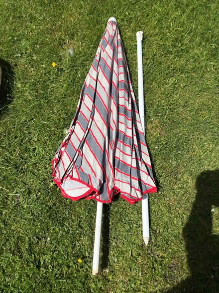 Photo of free Garden parasol and base (Longbarn WA2) #2