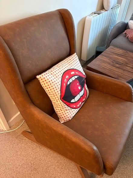 Photo of free PU leather brown armchair (W13) #2