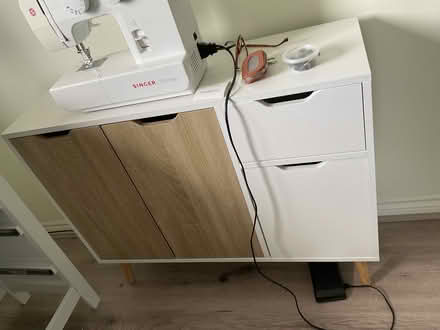 Photo of free Blue arm chair, tv unit, chest of drawer, wooden cabinet (Kirkcaldy KY2) #3