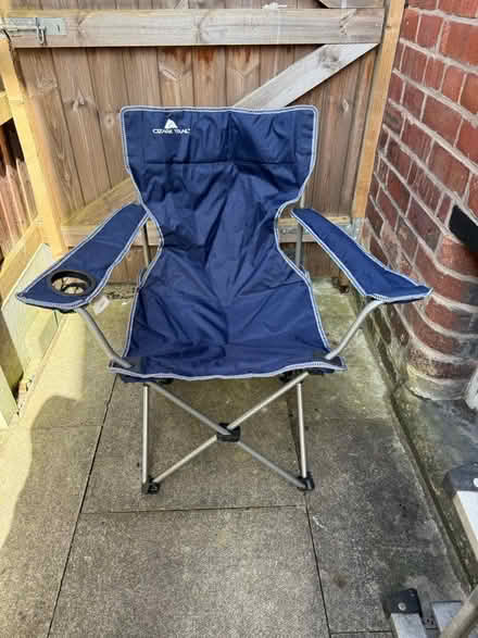 Photo of free Two blue folding outdoor chairs (Salford M30) #1