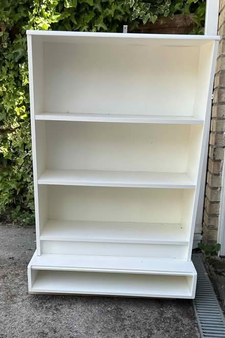 Photo of free Shelving unit white painted, 2 piece with fixings (Malton YO17) #1