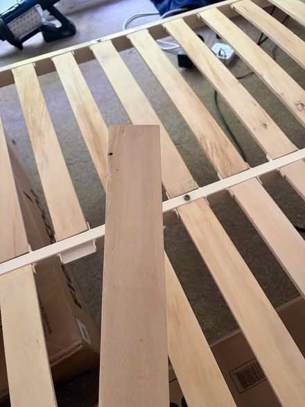 Photo of free Solid metal double bed frame cream (W13) #3