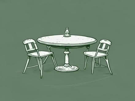 Photo of Old, cast iron round garden table with 2-4 chairs (Iver UB8) #1