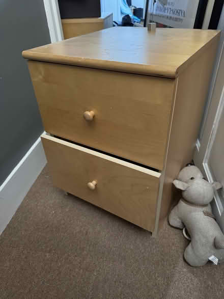 Photo of free Two bedside drawer units in light wood effect colour (Newbury Park IG2) #1