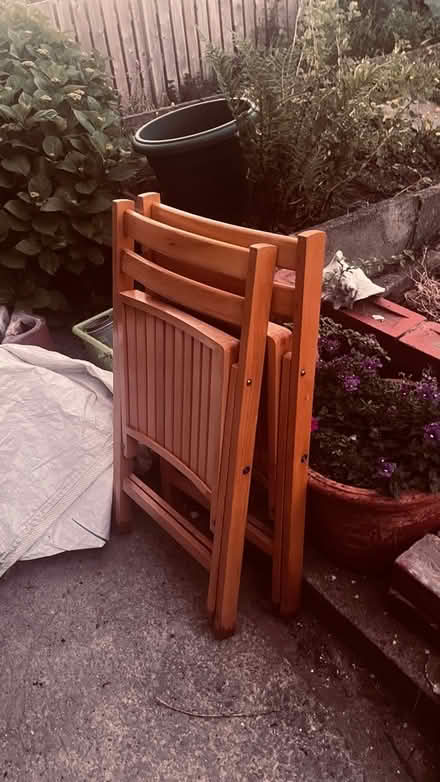 Photo of free Pair of Folding Wooden Chairs (Bowerham LA1) #2