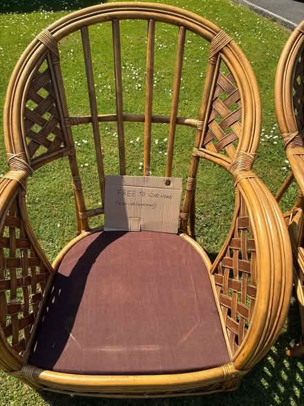 Photo of free Whicker chairs (Worle, Weston-super-Mare) #2
