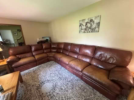 Photo of free Leather couch (Bridgewater (By High School)) #1