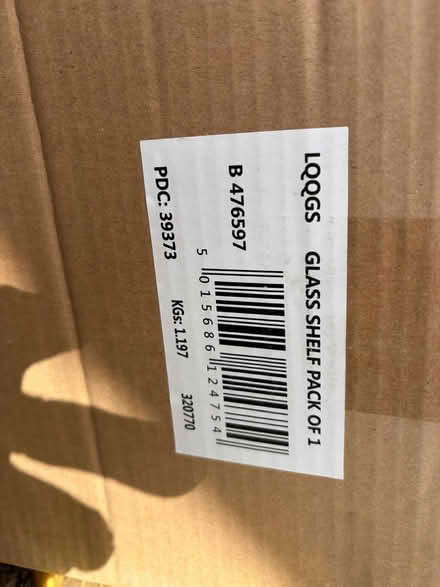 Photo of free 4 unopened glass shelves. (West Bergholt CO6) #1