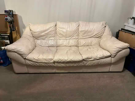Photo of free 3 seater leather sofa (South Tonbridge TN9) #1