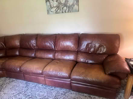 Photo of free Leather couch (Bridgewater (By High School)) #3