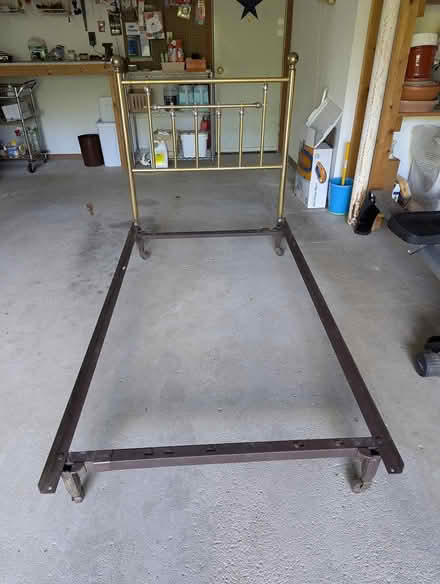 Photo of free Bed frame with brass headboard (New Paltz) #1