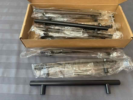 Photo of free Black kitchen cupboard handles (Longton) #1