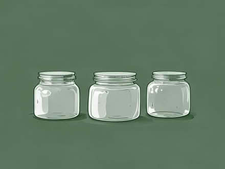 Photo of free 9 x Glass Coffee Jars with gold coloured lids (Heysham LA3) #1