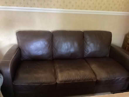 Photo of free Leather sofa (Leeds 16 Cookridge) #1