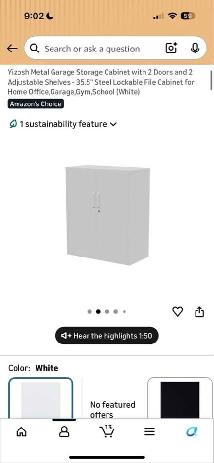 Photo of free 2 White Storage Cabinets NEW (Lafayette) #4