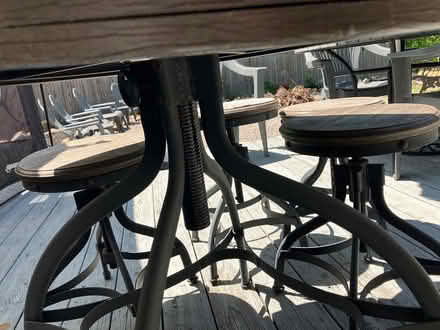 Photo of free table: 4 stool adjustable height (Conway-Madison line) #1