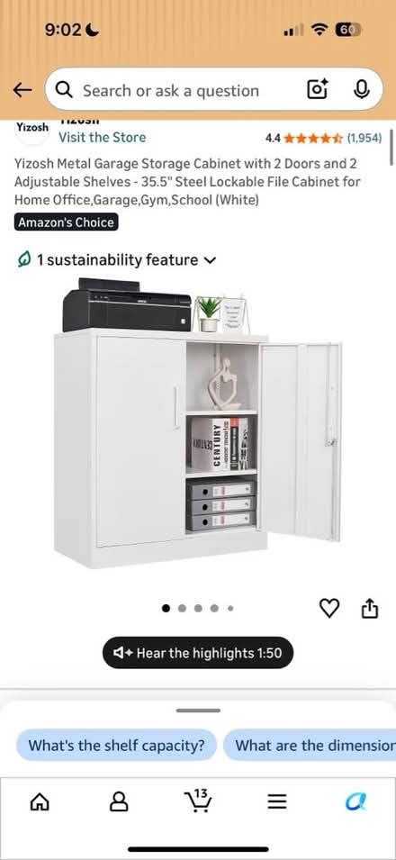 Photo of free 2 White Storage Cabinets NEW (Lafayette) #3