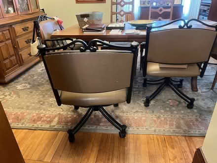 Photo of free 4 Large rolling kitchen chairs (Watertown) #2