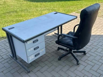 Photo of free Office desk and executive leather chair (Barrett's Bridge PE13) #1