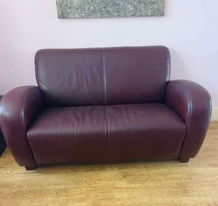 Photo of free 2 leather art-deco style sofas (Teddington TW11) #1
