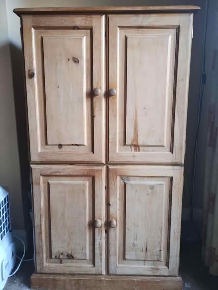 Photo of free Pine two tier computer cupboard (Littleover, Derby) #1