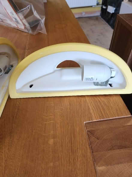 Photo of free Two pottery uplights painted yellow. (Little Lyth SY3) #2