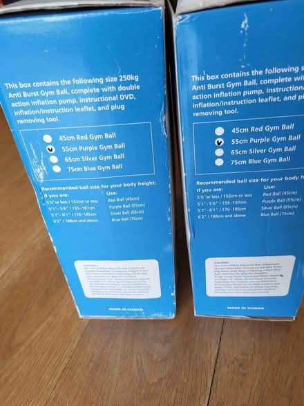 Photo of free 55cm Gym Ball x2 (Edlesborough LU6) #2
