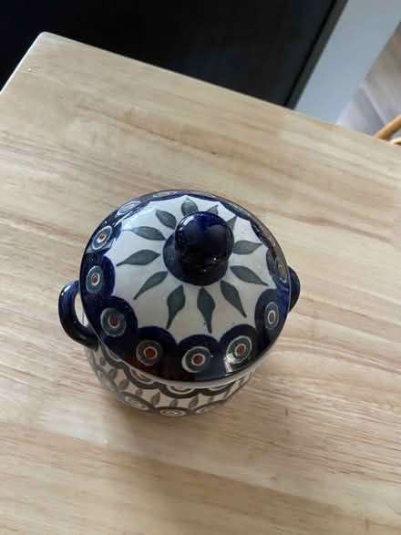 Photo of free Polish Pottery Jar w/ Lid (Near Parkville High School) #2