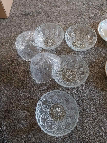 Photo of free 6 cut glass dessert bowls (Stroud) #1