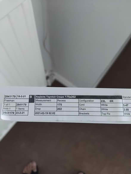 Photo of free Vertical Patio Door Blind (Maldon CM9) #3