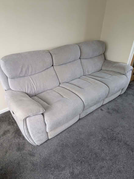Photo of free Grey 3 seat recliner & 2 seat sofas (Skirlaugh HU11) #1