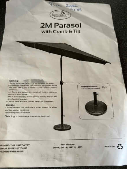 Photo of free Grey Parasol 2m (Old Town HP2) #1